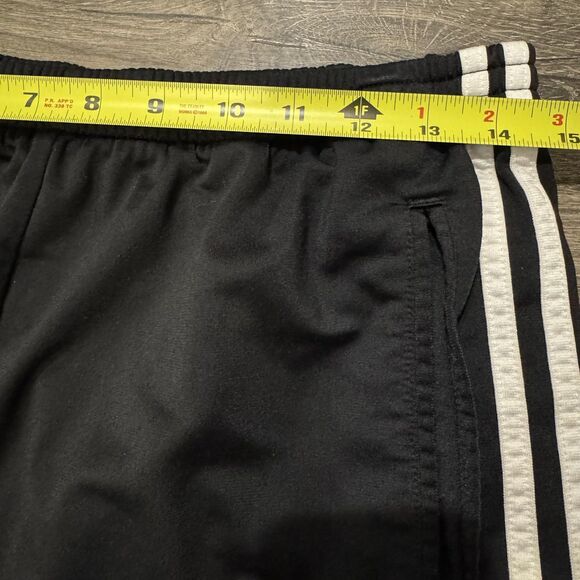 Vintage Adidas Track Pants Mens Large Black Snap Button Tearaway 3-Stripes Y2K - Picture 7 of 10